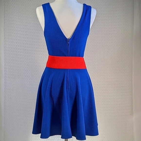 Blue Rockabilly Flowy Mini Dress - Picture 2 of 6
